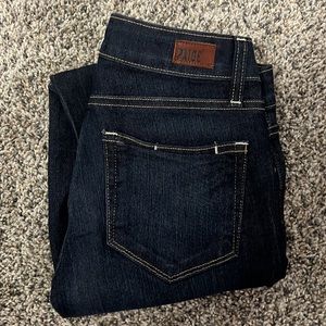 Paige premium denim dark wash Kylie skinny crop stretch fit jean. Size 25